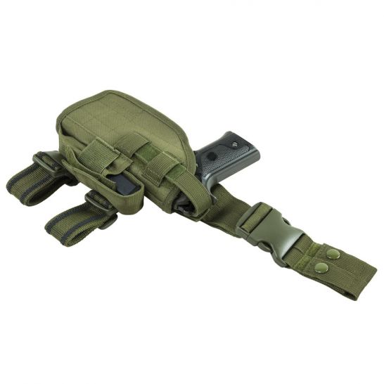 NcStar Right Hand Full Size/Compact Semi-Auto Universal Drop Leg Holster, Green - CVDLHOL2954-G