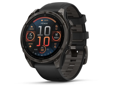 Garmin Fenix 8 47 mm, AMOLED, Sapphire, Carbon DLC Titanium with Black/Pebble Gray Silicone Band
