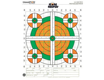 Champion Scorekeeper 100 Yard Sight-In Fluorescent Rifle Targets, 100 Pack - 45731