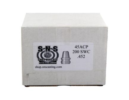 SNS Cast Bullets .45 Cal WC Pistol Bullet, 200 gr 0.452" 500rds