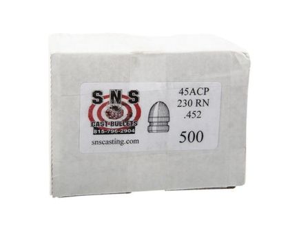 SNS Cast Bullets .45 Cal RN Pistol Bullet, 230 gr 0.452" 500rds