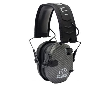 Walkers Game Ear Razor Slim Shooting 23 dB Over the Head Electronic Folding Earmuff, Carbon Gray - GWPRSEMCARB
