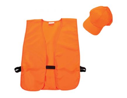 Allen Polyester Safety Vest and Hat Combo, Blaze Orange - 17555