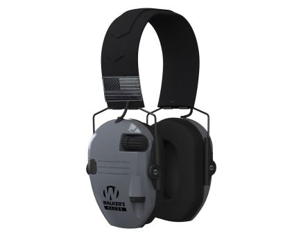 Walkers Game Ear Razor Slim Patriot 23 dB Over the Head Electronic Earmuff, Gray - GWPRSEMPATGY