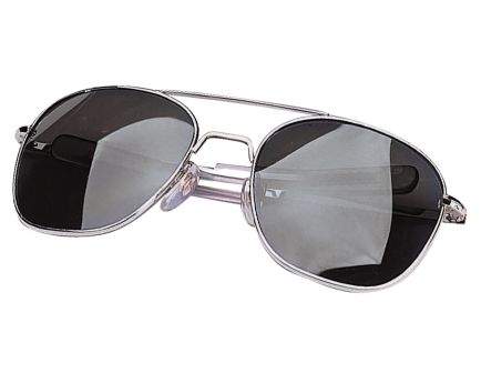 Rothco G.I. Type Aviator Sunglasses - Chrome - Smoke, 58 Mm