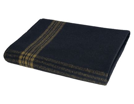 Rothco Striped Outdoor Wool Blanket - Navy Blue - Gold