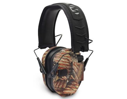 Walkers Game Ear Razor Slim Shooting 23 dB Over the Head Electronic Folding Earmuff, USA Flag - GWPRSEMBARM
