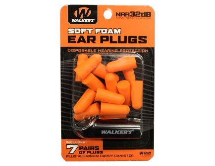 Walkers Game Ear 32 dB Inside the Ear Plug, Orange/Black, 7 Pair - GWPPLGCANOR