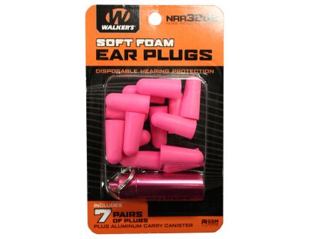 Walkers Game Ear 32 dB Inside the Ear Plug, Pink, 7 Pair - GWPPLGCANPK