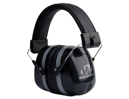 Walkers Game Ear 27 dB Premium Over the Head Passive Folding Muff, Black - GWPEXFM5