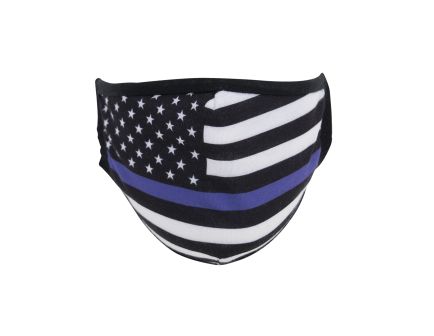 Rothco Thin Blue Line Flag Reusable 3-Layer Polyester Face Mask