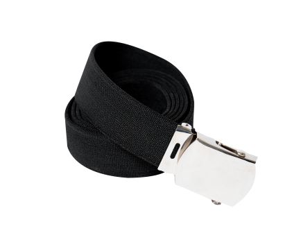 Rothco Elastic Stretch Web Belt - 54 Inches Long Black, Chrome