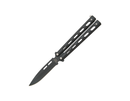 Bear & Son 5" Black Butterfly 1095 Powder Coated Spear Point Blade