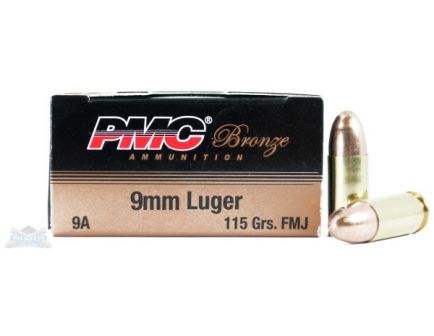 PMC Bronze 9mm 115gr FMJ Ammunition 50rds - 9A