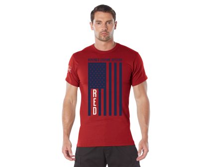 Rothco R.E.D. Remember Everyone Deployed T-Shirt With Solid Blue Flag - Small