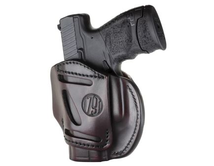 1791 Gunleather 3-Way Glock 26 Leather IWB/OWB Holster Ambidextrous 03, Signature Brown - 3WH3SBRA
