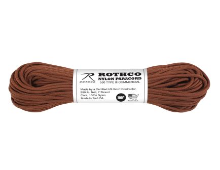 Rothco Nylon Paracord Type III 550 Lb - Chocolate Brown, 100