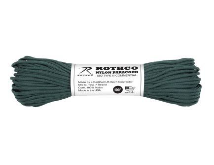 Rothco Nylon Paracord Type III 550 Lb - Hunter Green, 100