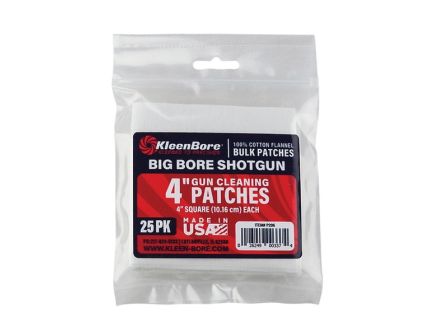 Kleenbore Super Shooter Cotton Flannel Cleaning Patches 4" - Firearm Maintenance Accessories - P206