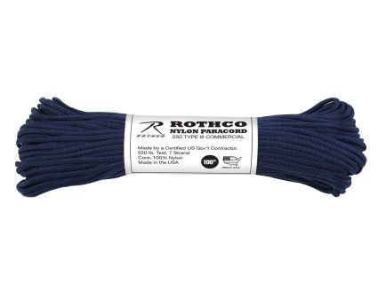 Rothco Nylon Paracord Type III 550 Lb - Midnight Navy Blue, 100