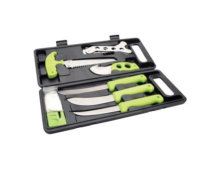 HME 9-Piece Dressing Kit Gut Hook/Drop Point/Saw/Curved Deluxe Field - HME-KN-9DLXDK