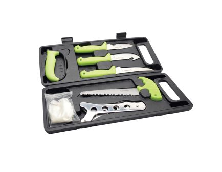 HME 9-Piece Spreader Field Dressing Kit Caper/Gut Hook/Boning Knife/Bone Saw/Rib - HME-KN-8HDK