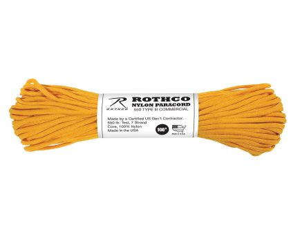 Rothco Nylon Paracord Type III 550 Lb - Gold, 100