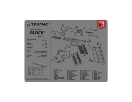 TekMat Glock Gen 4 Rubber Cleaning Mat 15" x 0.25", Gray - TEKR20GLOCKG4GY