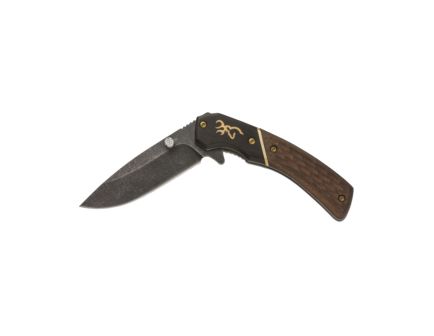 Browning Hunter Small Folding Knife Drop Point, Black Stonewash - 3220390