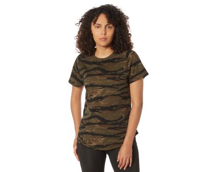 Rothco Womens Essential Raglan Sleeve T-Shirt - Tiger Stripe Camo, Medium