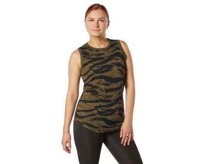Rothco Womens Essential Moisture Wicking Tank Top - Tiger Stripe Camo, 2X-Large