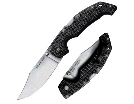 Cold Steel Voyager Large Folding Knife Clip Point, Black - CS29AC