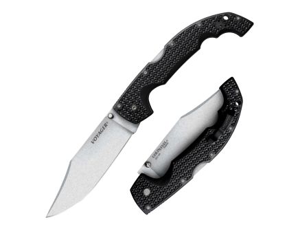 Cold Steel Voyager Large Folder Clip Point Plane Edge Knife in Bold Black - CS-29AXC