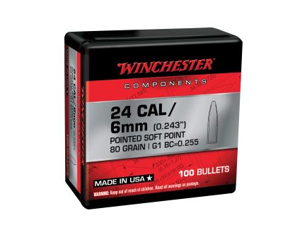 Winchester Ammunition .243 Winchester 80 gr Reloading Bullets  PSP 100rds - WB243SP80X