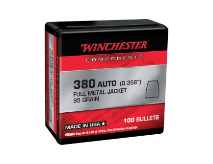 Winchester Ammunition .380 ACP 95 gr Reloading Bullets  FMJ 100rds - WB380MC95X
