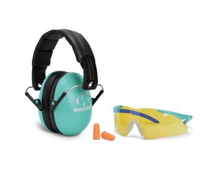 Walker Polymer Women Folding Muff Combo Kit Women/23 dB, Black/Teal - GWP-YWFM2GFP-LTL