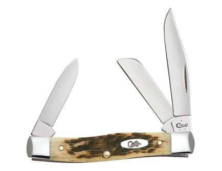Case Stockman Medium Folding Knife Clip Point/Sheepsfoot/Pen, Amber - 00079