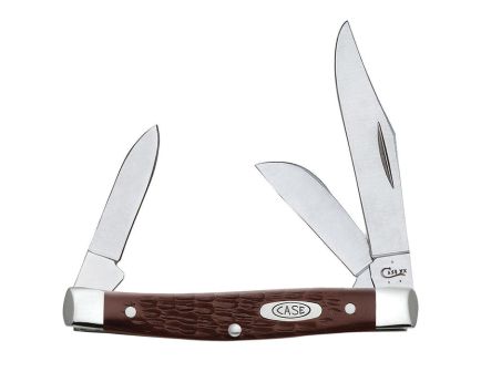 Case Stockman Medium Folding Knife Clip Point/Sheepsfoot/Pen, Brown - 00106