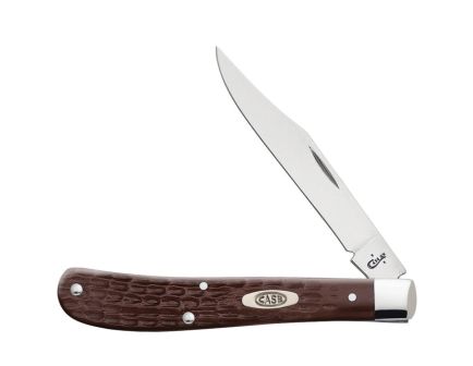 Case Slimline Trapper Folding Knife Clip Point, Brown - 00135