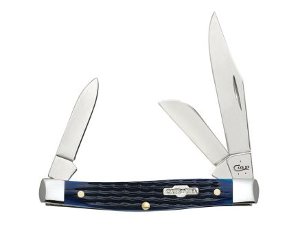 Case Stockman Medium Folding Knife Clip Point/Sheepsfoot/Pen, Blue - 02806
