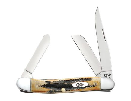 Case Stockman Medium Folding Knife Brown Handle and Dependable Clip, Sheepfoot, Spey Blades - 03578