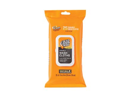 Dead Down Wind 8" x 8" Unscented Field Wash Cloths Value Pack, Pack of 25
