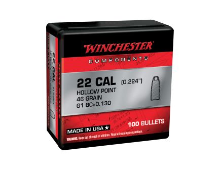 Winchester Ammunition .22 Hornet 46 gr Reloading Bullets  HP 100rds - WB22HP46X
