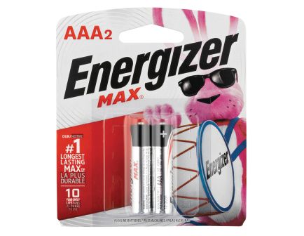 Energizer Max AAA Alkaline Battery 1.5 V - Reliable Power Source - E92BP-2