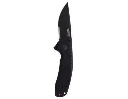 SOG Knives SOG-TAC XR Folding Knife Serrated Clip Point, Blackout - SOG12-38-03-41