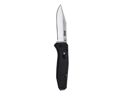 SOG Knives Flare Folding Knife Clip Point, Black - SOGFLA1001-CP