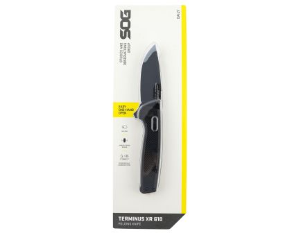 SOG Knives Terminus XR Folding Knife Clip Point, Black - SOGTM1027-CP