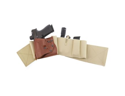 Galco UnderWraps Elite Leather/Nylon Holster Ambidextrous Medium, Khaki - UWERBKHMED