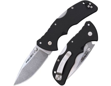 Compact Power Cold Steel 1 Mini Folder Lockback Knife in Black with a Spear Point Blade - CS-27BAS