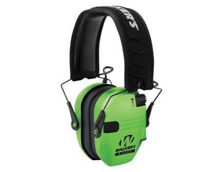Walker Digital Polymer Electronic Earmuff Adult/23 dB, Black/Hi-Viz Green - GWP-RSEM-HVG